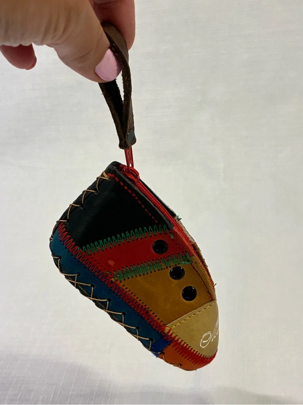 🌺NEW UNIQUE HANDMADE leather patched Shoe Wallet Pouch🌺